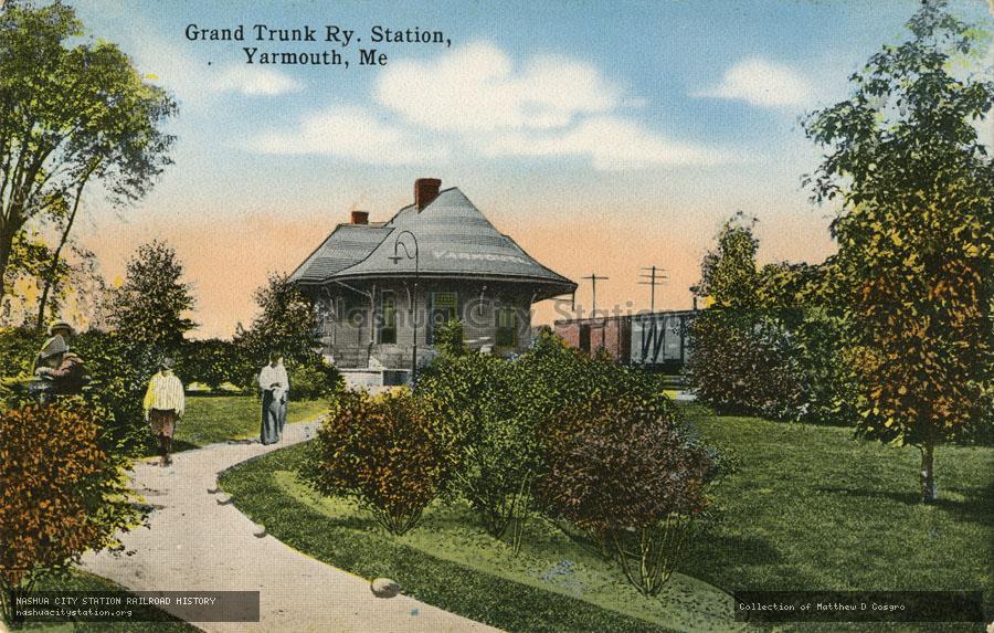 Postcard: Grand Trunk Railway Station, Yarmouth, Maine